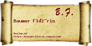 Baumer Flóris névjegykártya